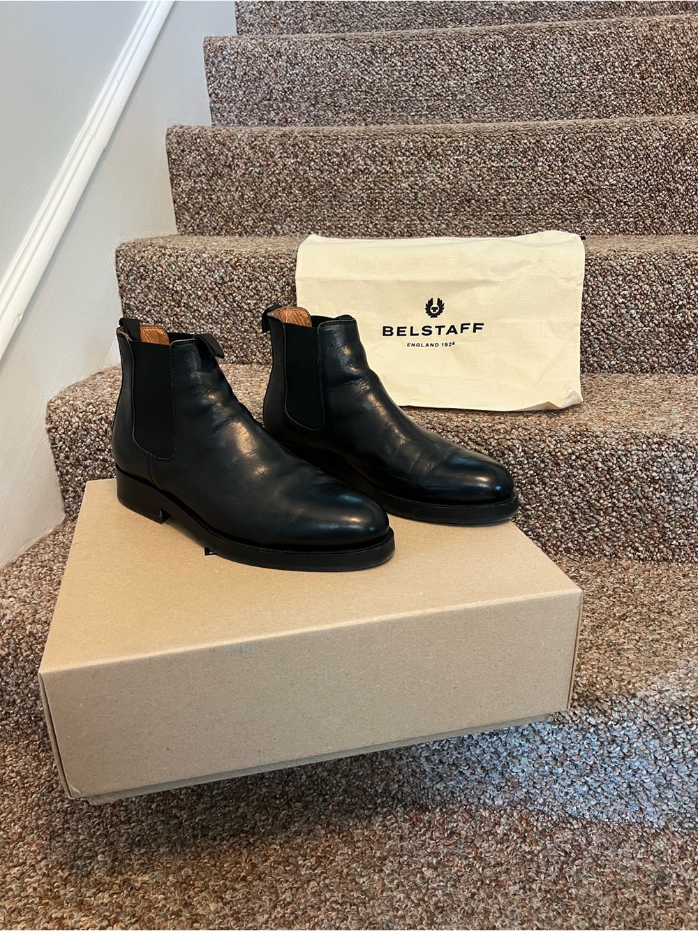 Belstaff Black Leather Chukka Chelsea Boots